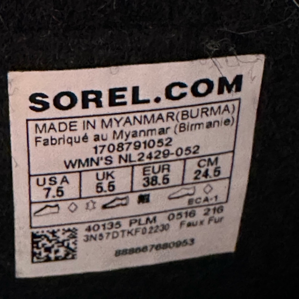 Sorel Joan of Artic Suede Winter Insulated Fur boots Gray Black size 7.5 - Picture 14 of 16